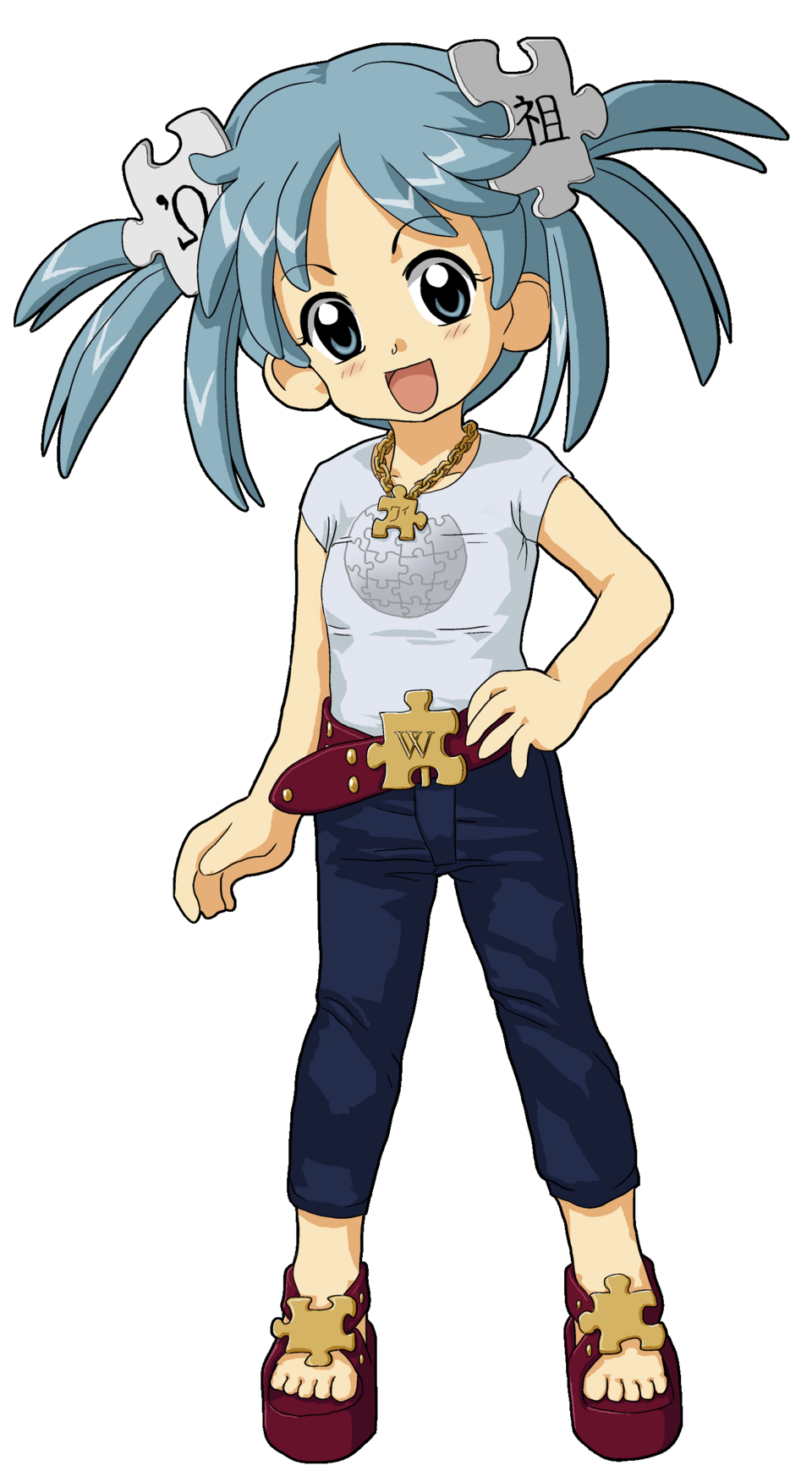 Anime character in a casual outfit, hand on hip