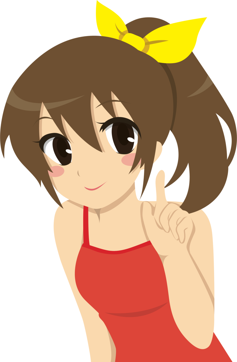 Anime character raising a finger to make a point