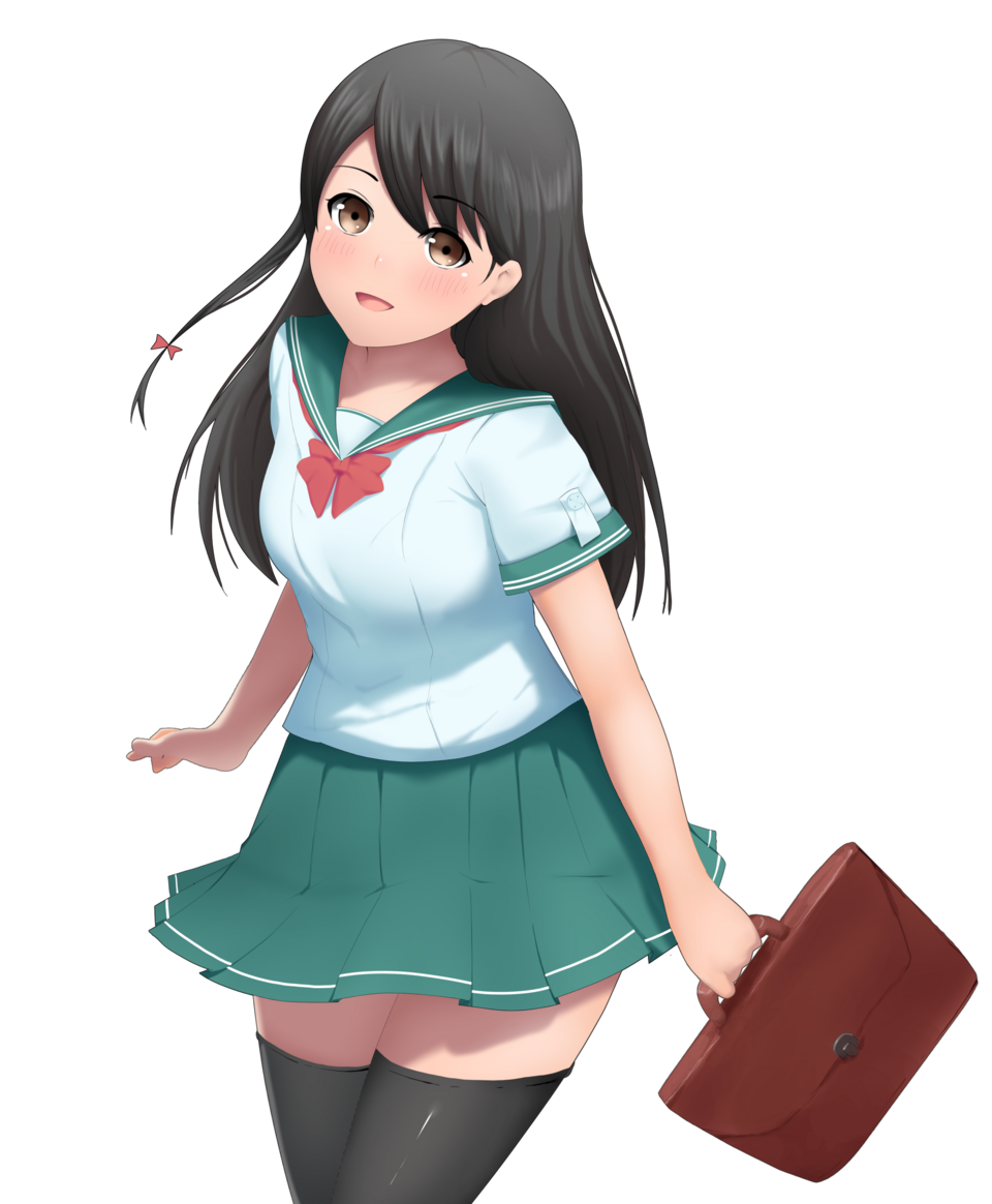 Anime student carrying a school bag